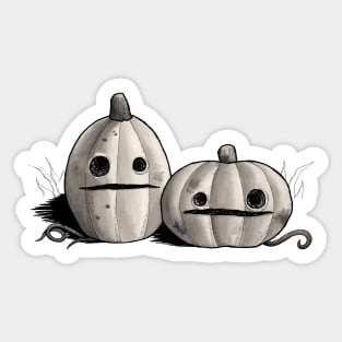 Old Friends - Pumpkins in Black and Grey Sticker